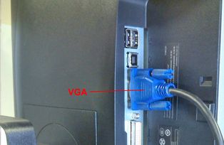 VGA on the monitor