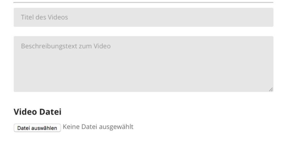 Schaltfläche zum hochladen von Videos Schaltfläche zum hochladen von Videos