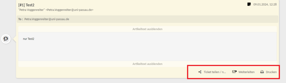 Notizen teilen, weiterleiten und drucken in KIX