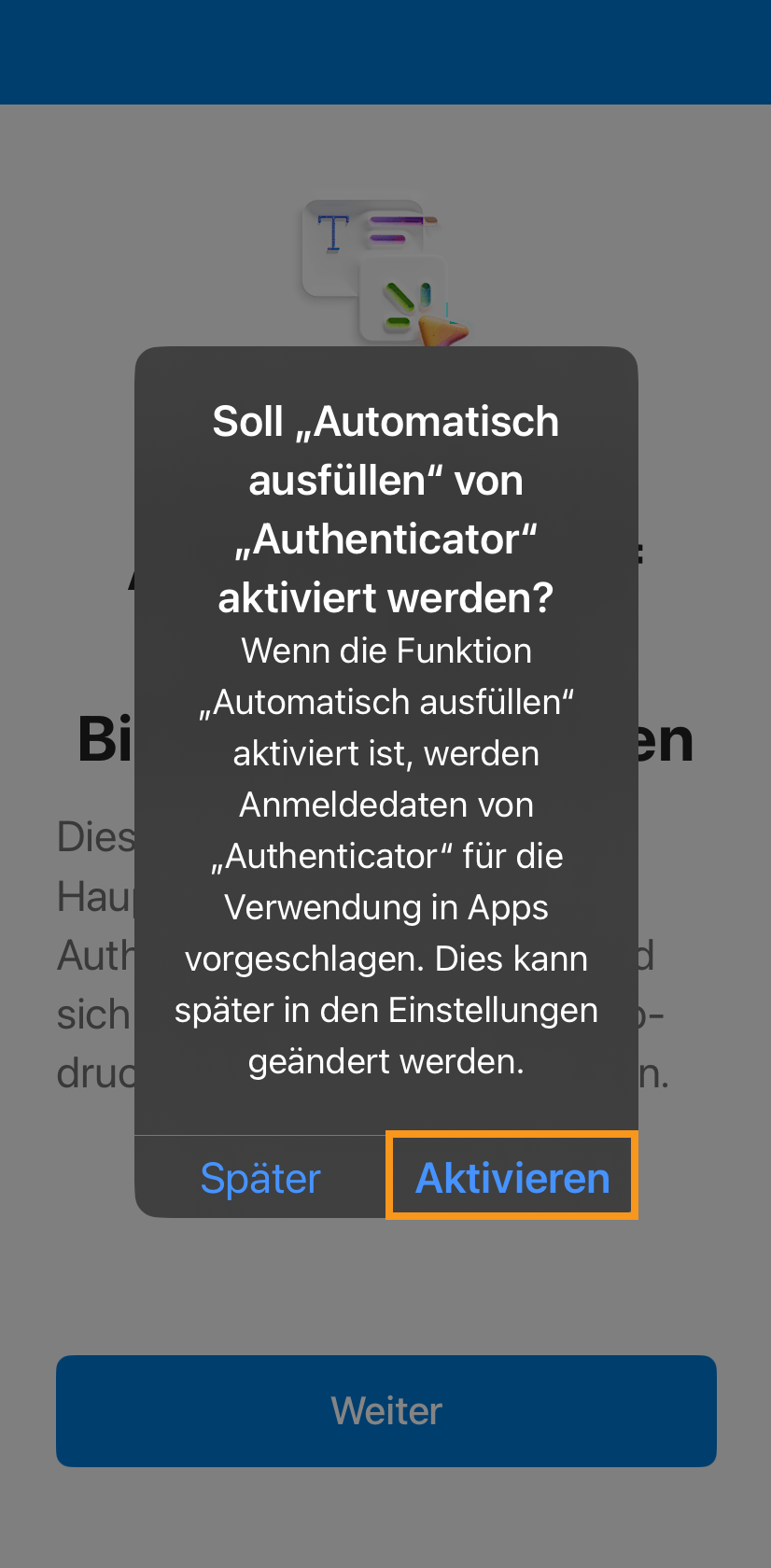 Aktivierung Automatisch ausfüllen