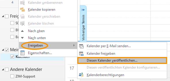 Kalender veröffentlichen