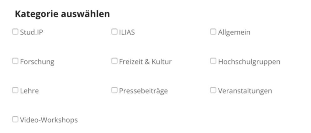Kategorien hinzufügen Kategorien hinzufügen