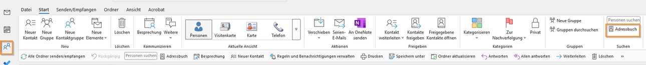 Adressbuch - Kontakte ausw&auml;hlen