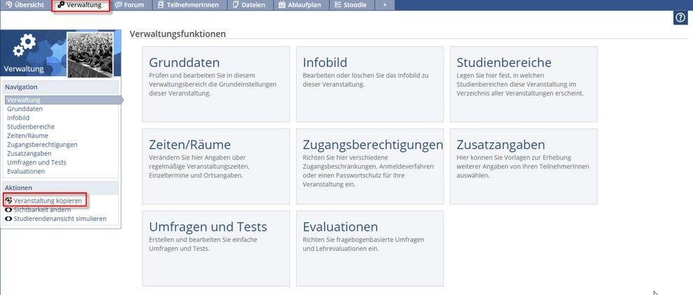 Kopieren einer Veranstaltung