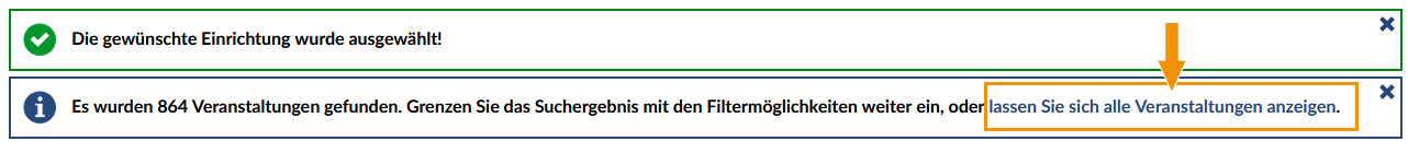 Stud.IP Meldung bei sehr hoher Veranstaltungsanzahl