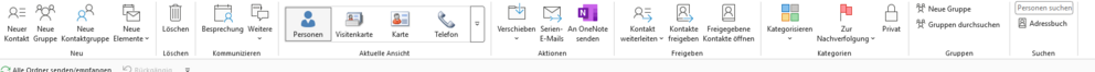 Adressbuch Kontaktleiste Bearbeiten Outlook Desktop 