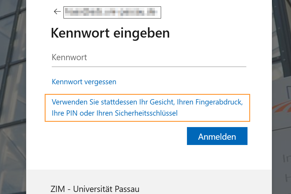 Bild Kennwort eingeben