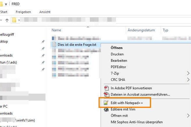 Notepad++ &ouml;ffnen