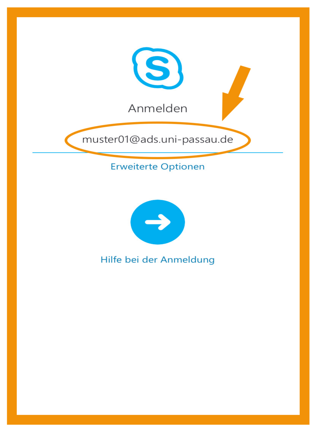 Skype for Business Schritt 2