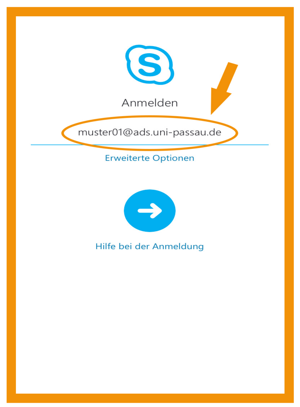 Skype for Business Schritt 2