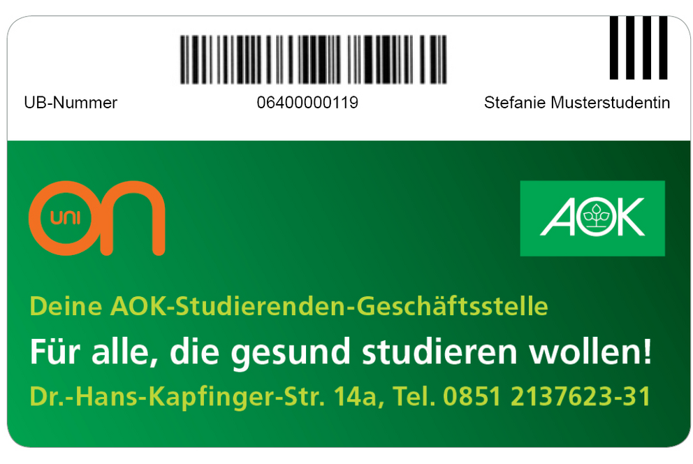 CampusCard für Studierende der Universität Passau (Rückseite)