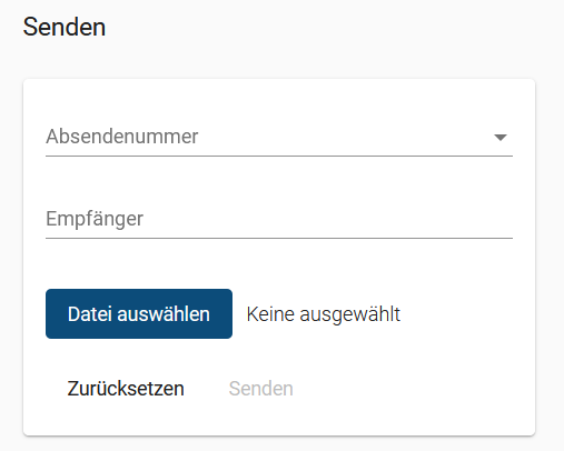 Eintragen des Empf&auml;ngers