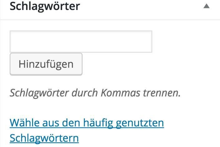 Schlagwörter Schlagwörter