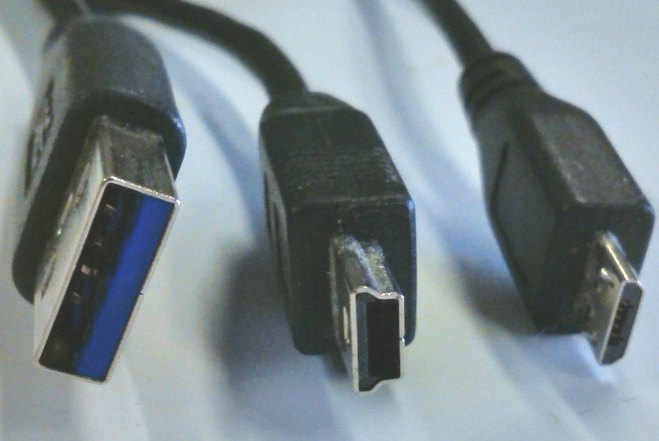 Size comparison between standard, mini and micro plugs