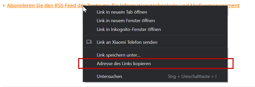 Link Adresse kopieren