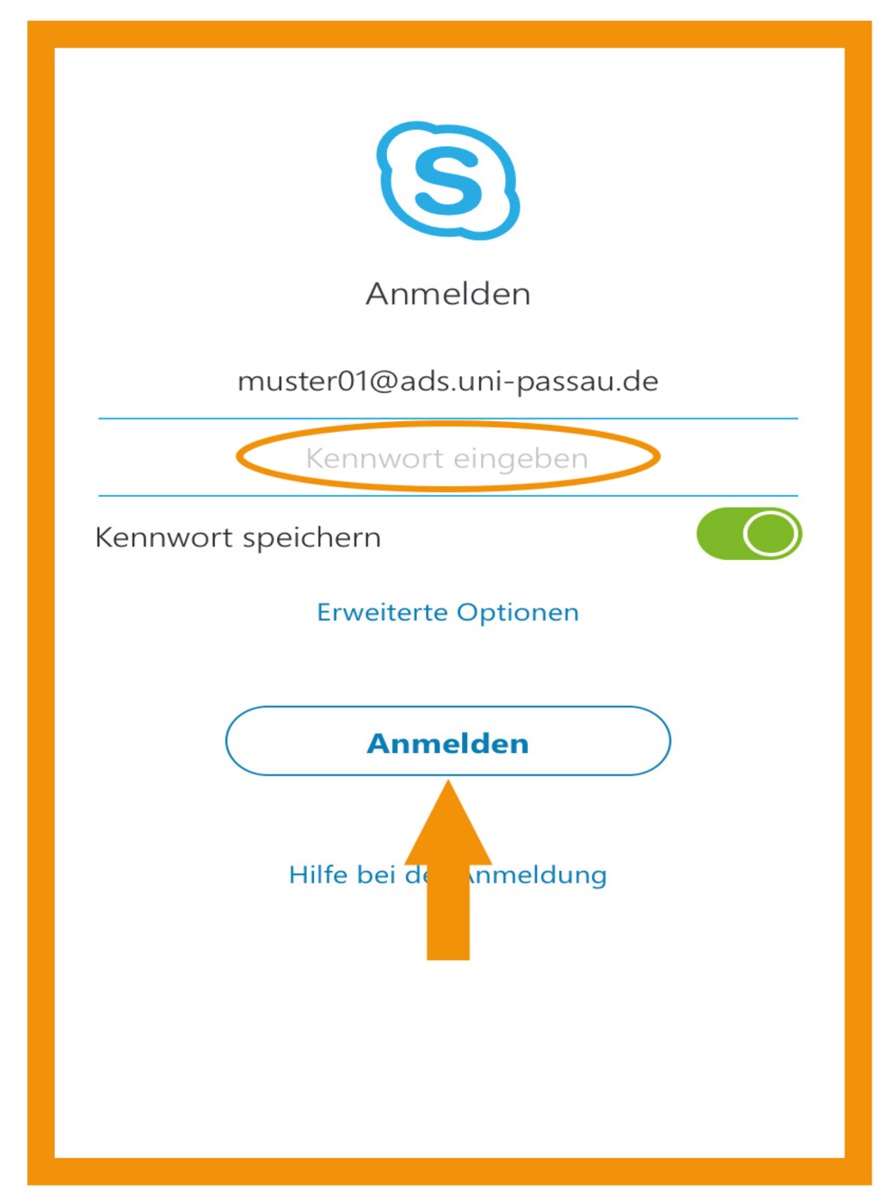 Skype for Business Schritt 3