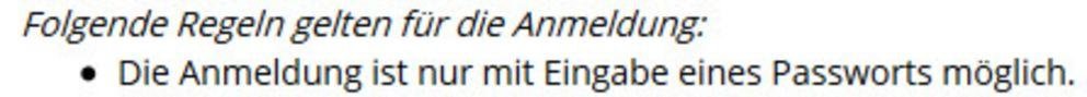 Anmeldung mit Passwort Anmeldung mit Passwort