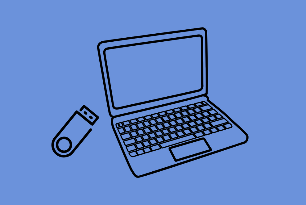 Laptop und USB Stick