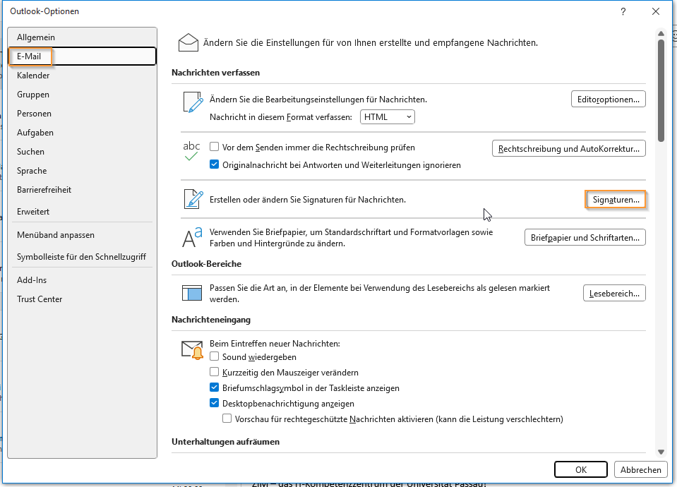 Signaturen - Bild E-Mail und Signaturen
