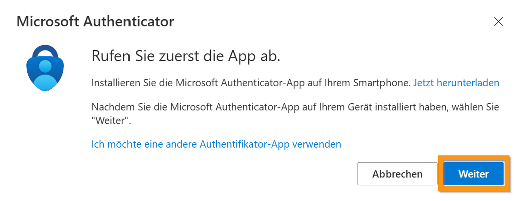 [Translate to Englisch:] Mircosoftauthenticator App\einrichten
