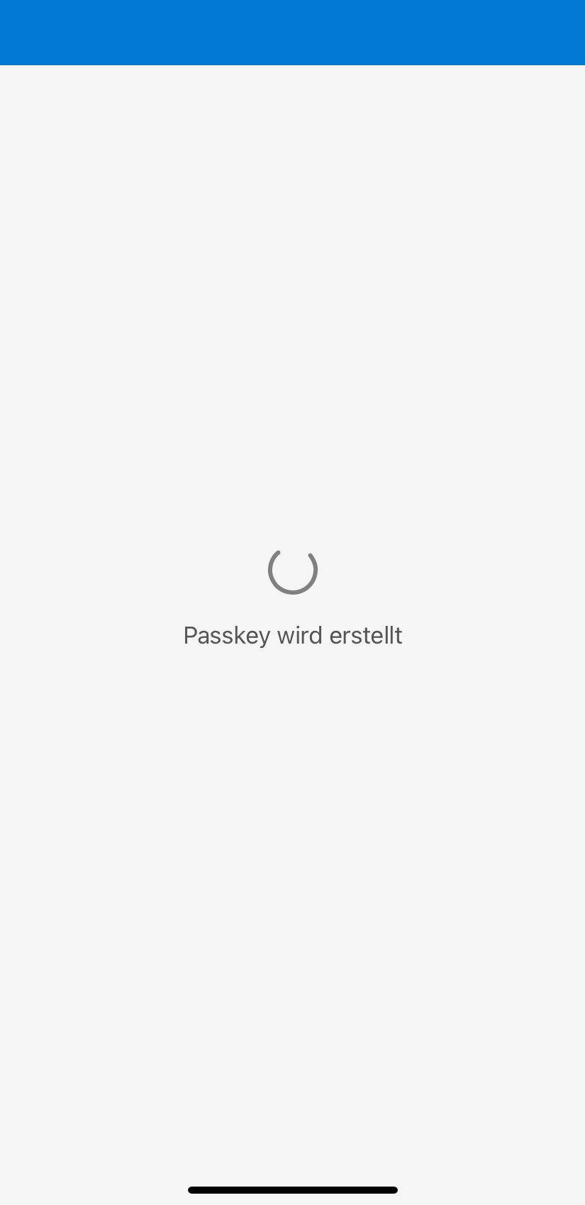 Bild Passkey wird erstellt