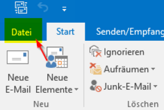 Registerkarte Datei