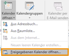 Freigegebenen Kalender öffnen