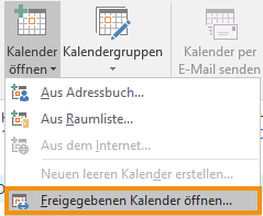 Freigegebenen Kalender &ouml;ffnen