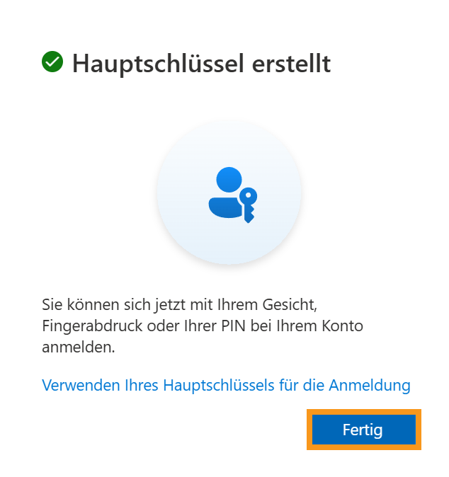 Hauptschlüssel erstellt