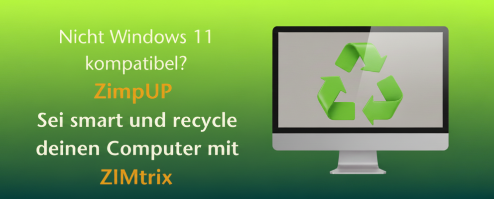 Computer mit Recycling Zeichen
