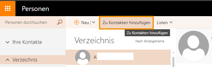 Kontakt hinzuf&uuml;gen
