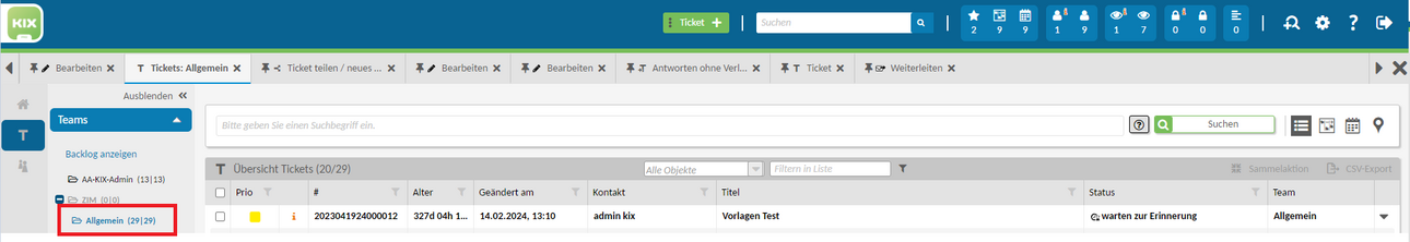 Tickets in Teams
