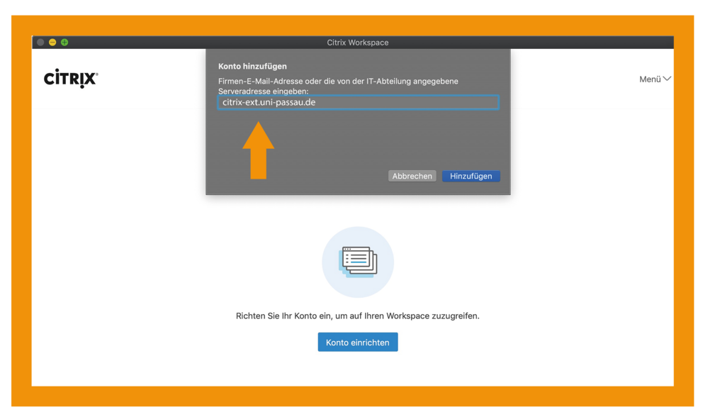 MacOS Citrix Workspace App Schritt 3