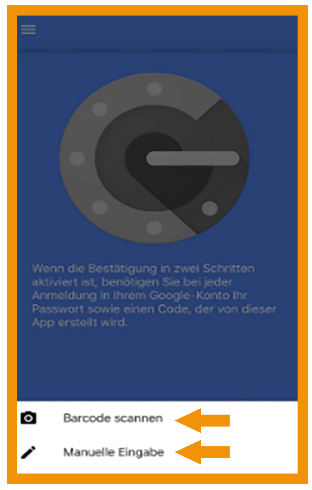 iOS Google Authenticator Schritt 3