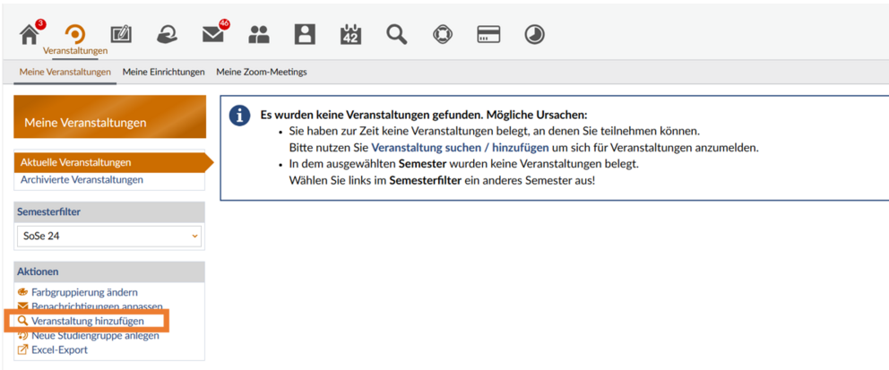 Veranstaltung hinzufügen