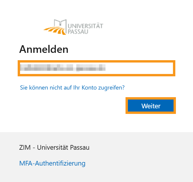 Anmeldefenster Passkey