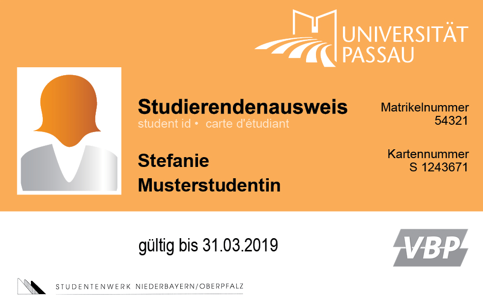 CampusCard f&uuml;r Studierende (Vorderseite)