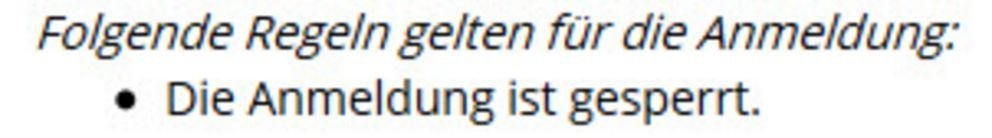 Anmeldung gesperrt Anmeldung gesperrt
