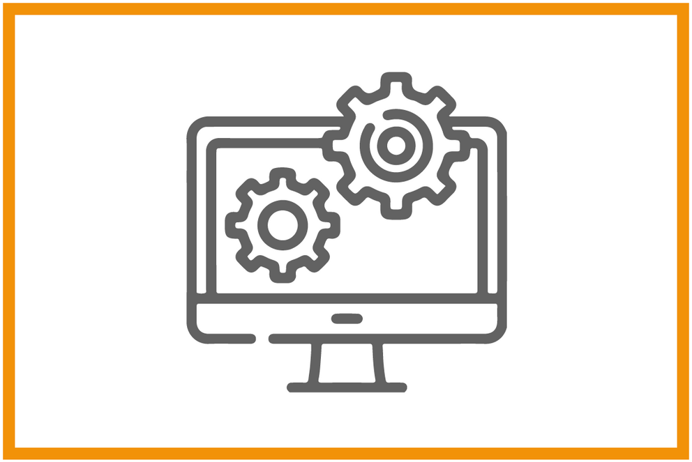 Bildschirm mit Zahnr&auml;dern 