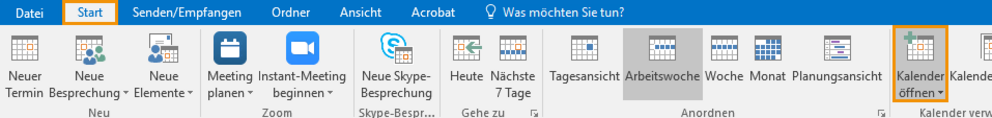 Kalender öffnen