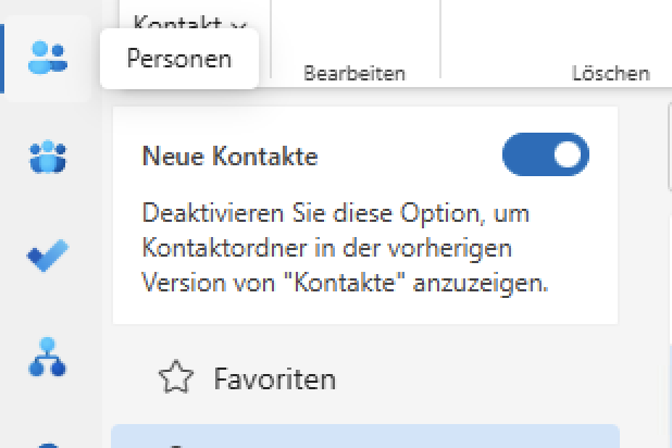 In Ansicht "Personen" wechseln