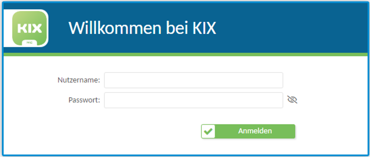 Anmeldefenster KIX 18