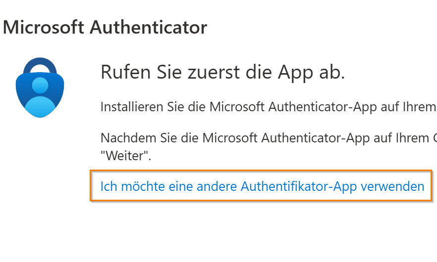 Andere Authenticator App hinzufügen