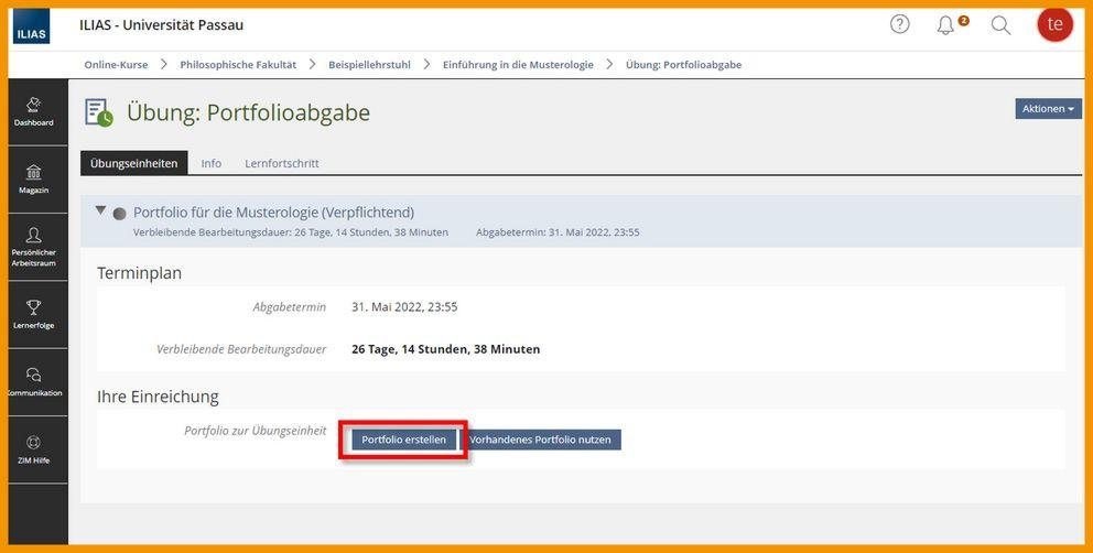 Portfolio erstellen für Studierende