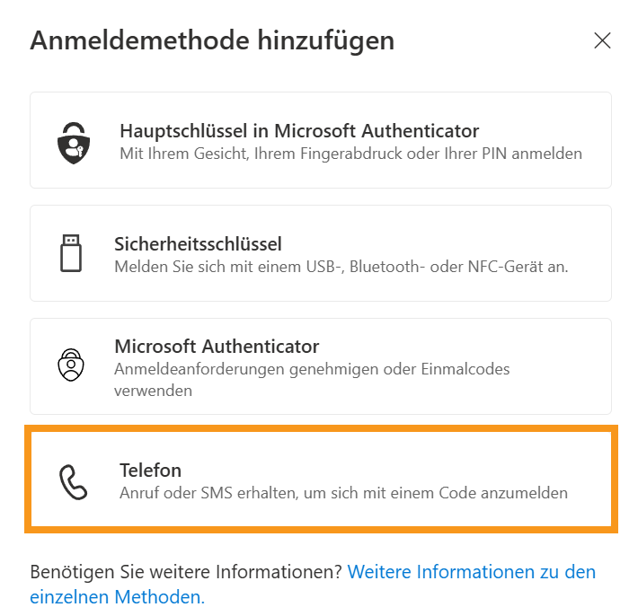Bild Anmeldemaske Telefon wählen