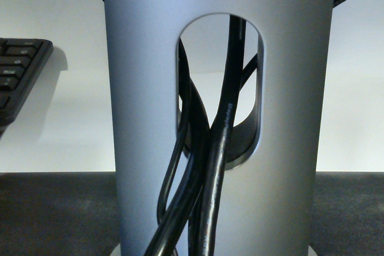 Cable feed-through on monitor