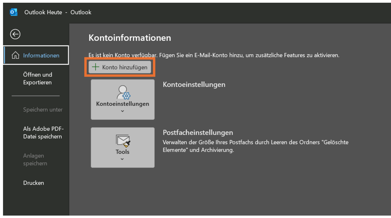 Outlook Einstellungen