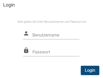 Eingabe von Benutzername und Passwort