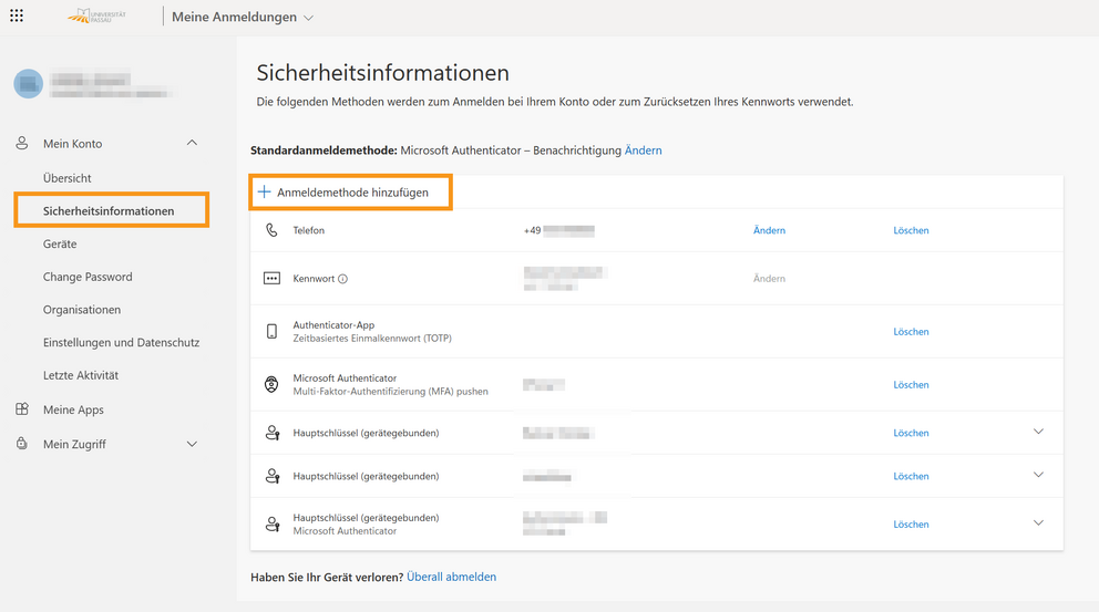 Sicherheitsinformationen &Ouml;ffnen