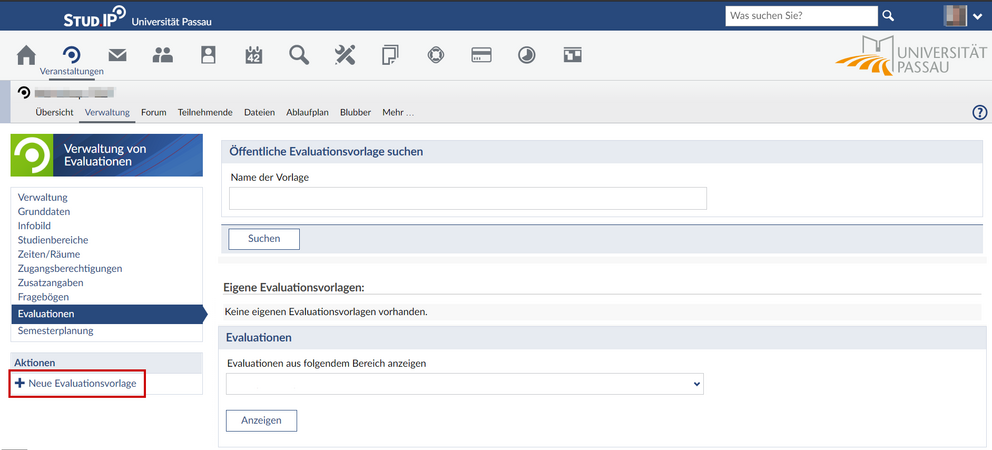 Evaluationen Übersicht Evaluationen Übersicht